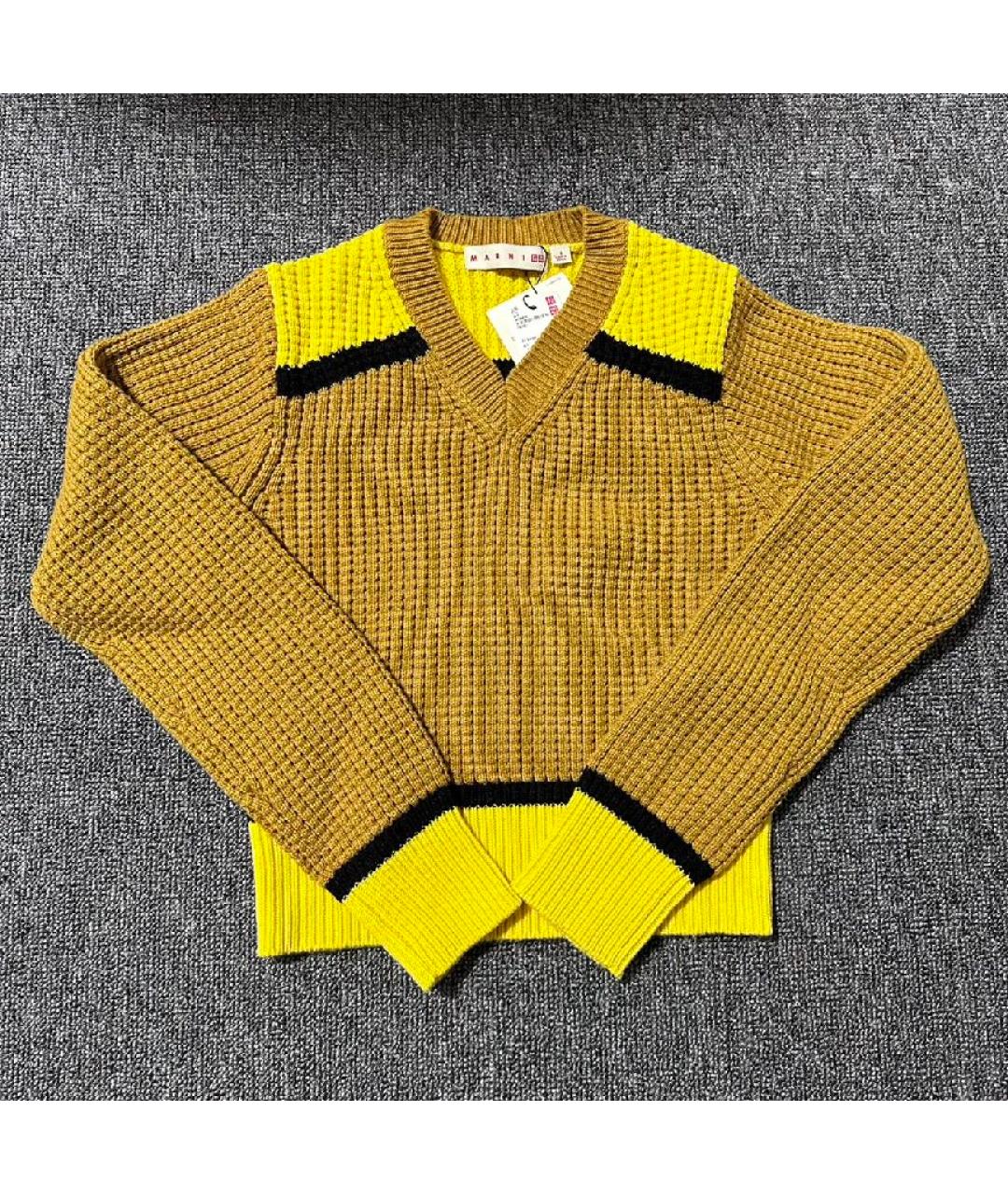 MARNI Горчичный шерстяной джемпер / свитер, фото 4