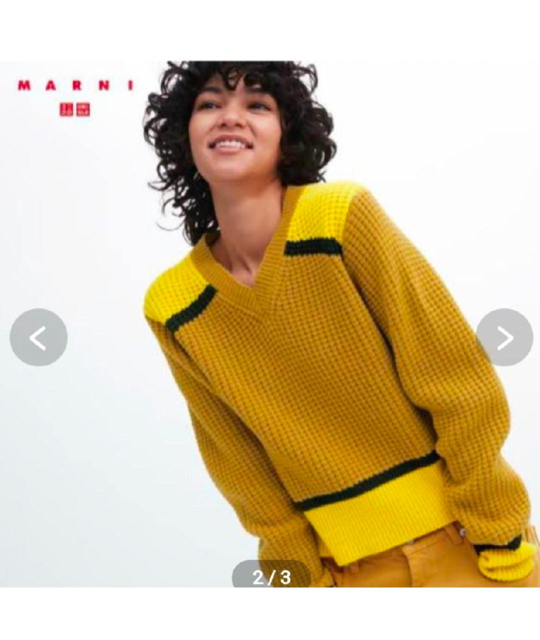 MARNI Горчичный шерстяной джемпер / свитер, фото 5
