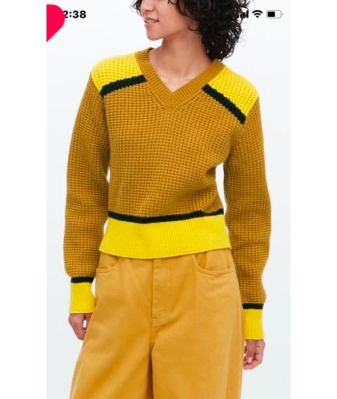 MARNI Горчичный шерстяной джемпер / свитер, фото 7