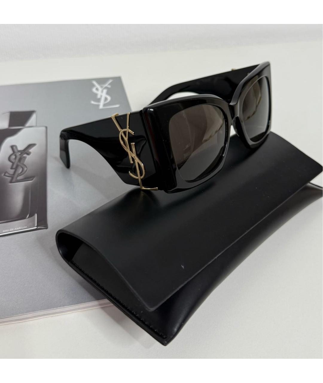 SAINT LAURENT Черные пластиковые солнцезащитные очки, фото 4