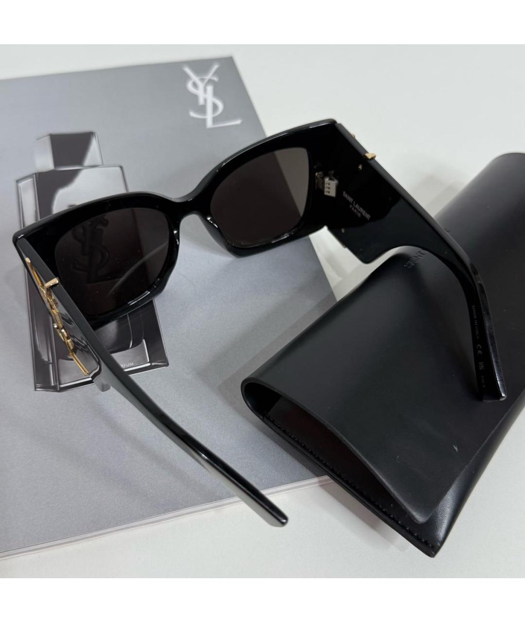 SAINT LAURENT Черные пластиковые солнцезащитные очки, фото 5