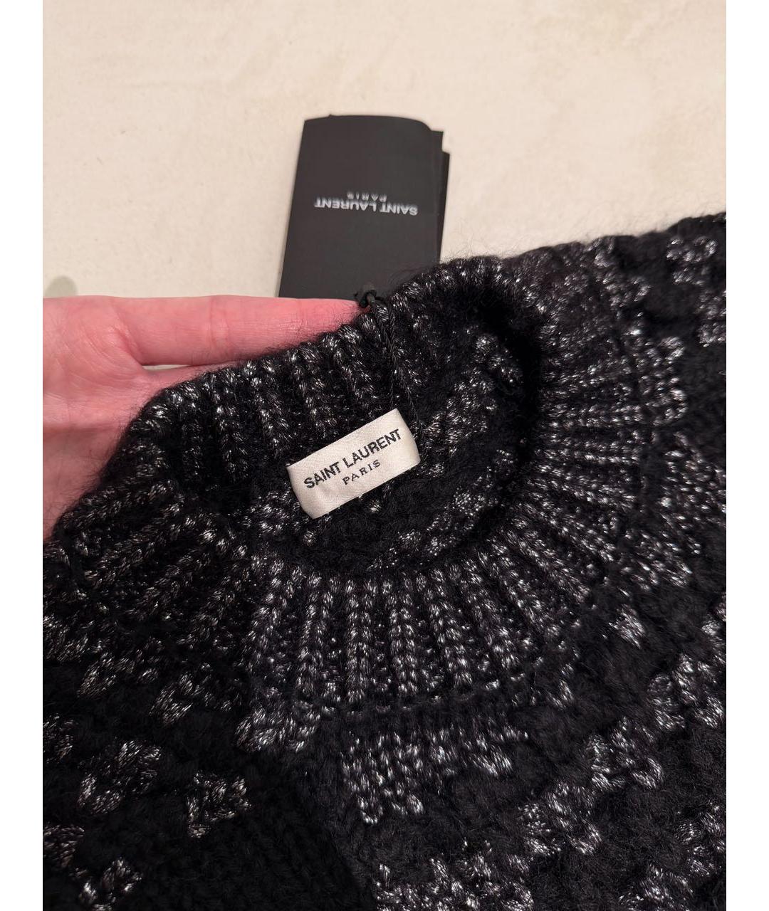 SAINT LAURENT Черный шерстяной джемпер / свитер, фото 4