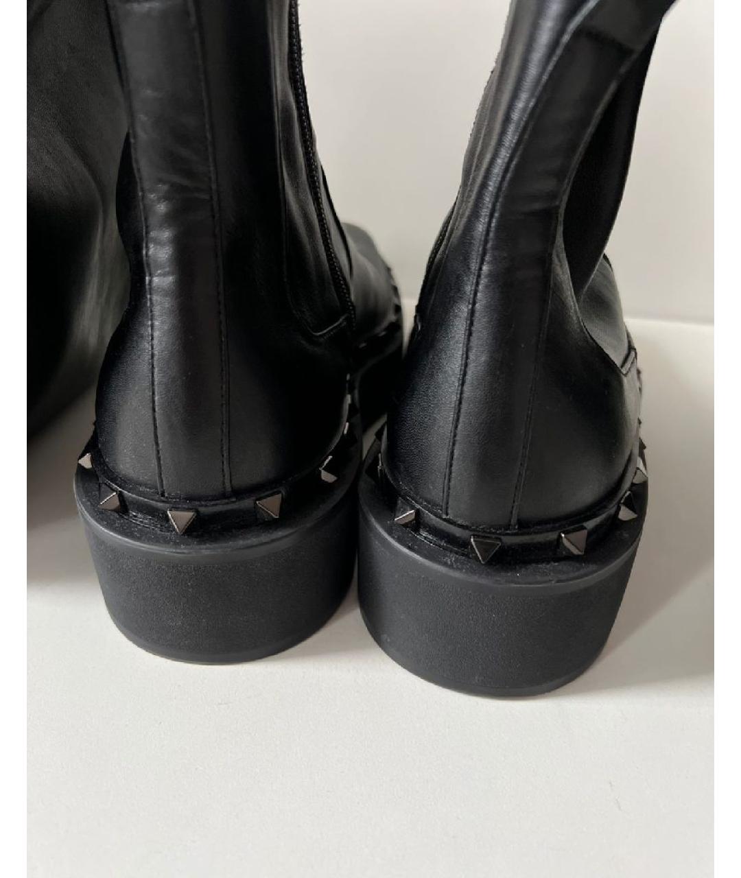 VALENTINO Черные кожаные ботфорты, фото 6