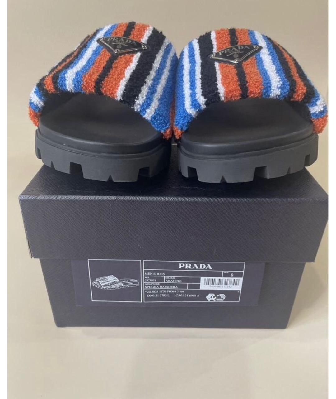 PRADA Мульти резиновые шлепанцы, фото 2