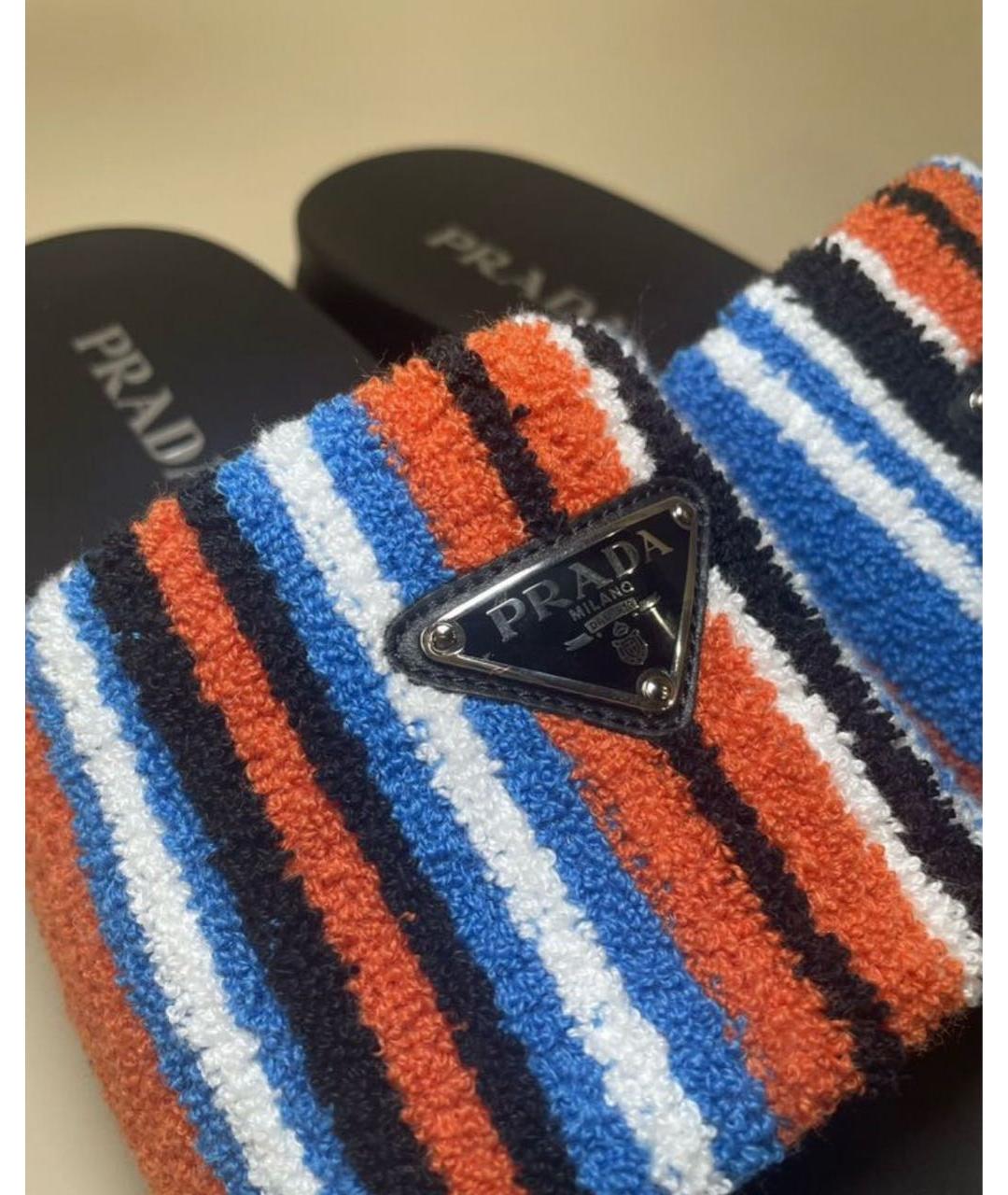 PRADA Мульти резиновые шлепанцы, фото 6