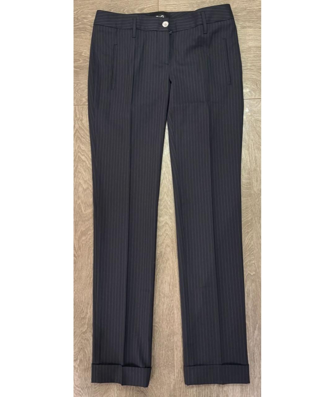 DOLCE&GABBANA Темно-синий шерстяной костюм с брюками, фото 2