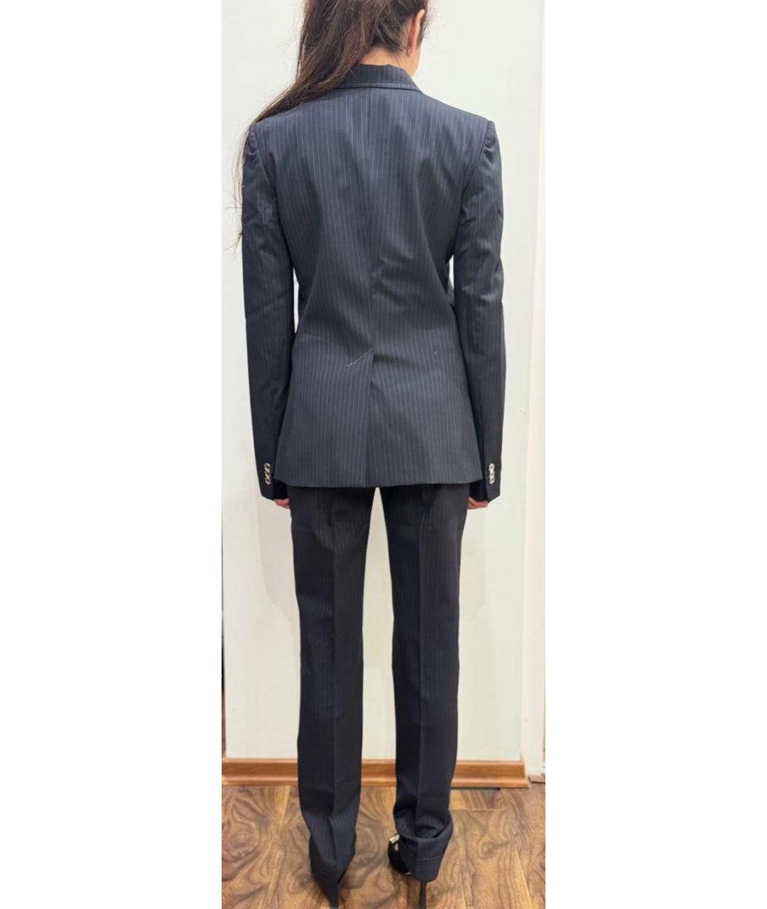 DOLCE&GABBANA Темно-синий шерстяной костюм с брюками, фото 6