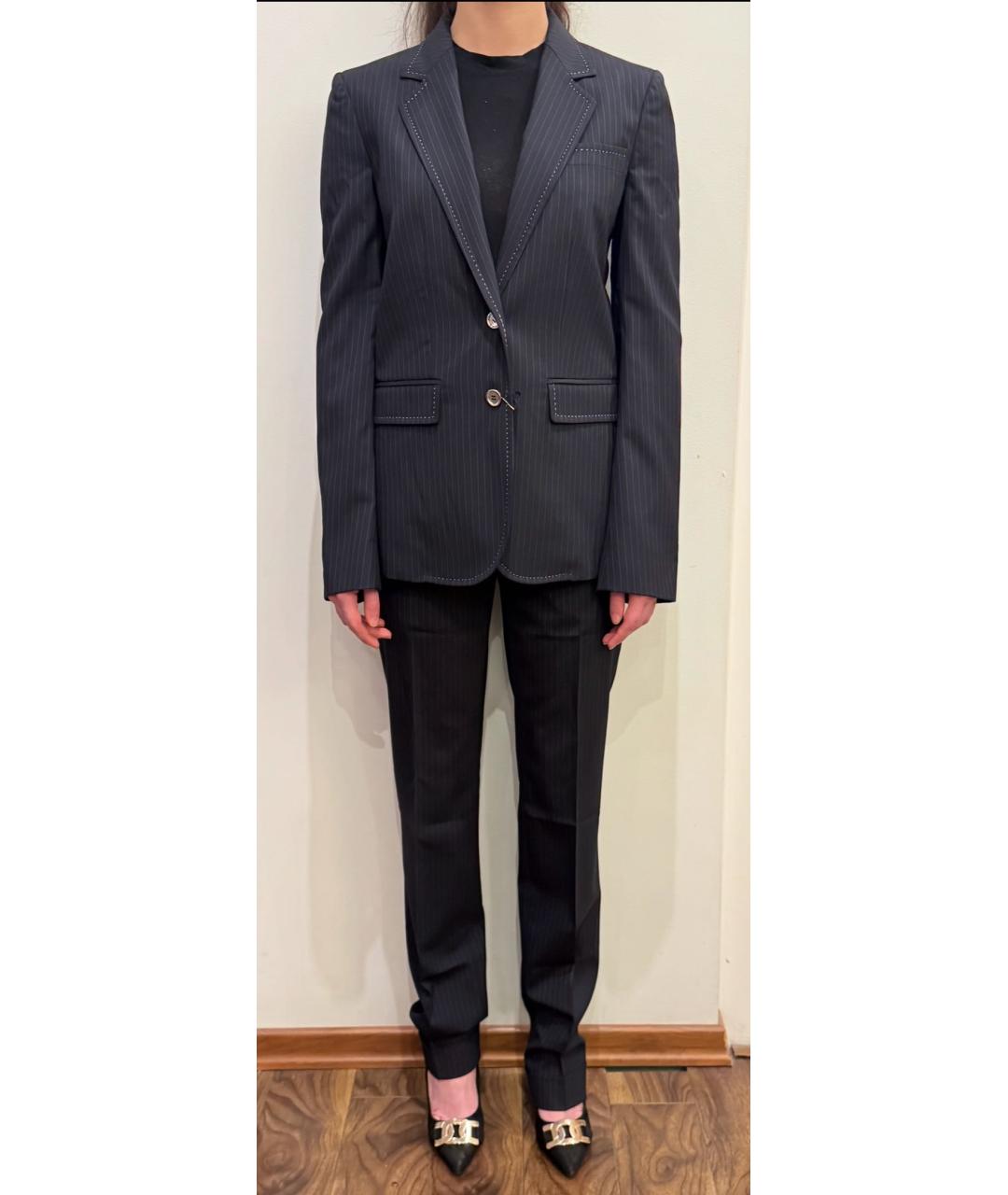 DOLCE&GABBANA Темно-синий шерстяной костюм с брюками, фото 5