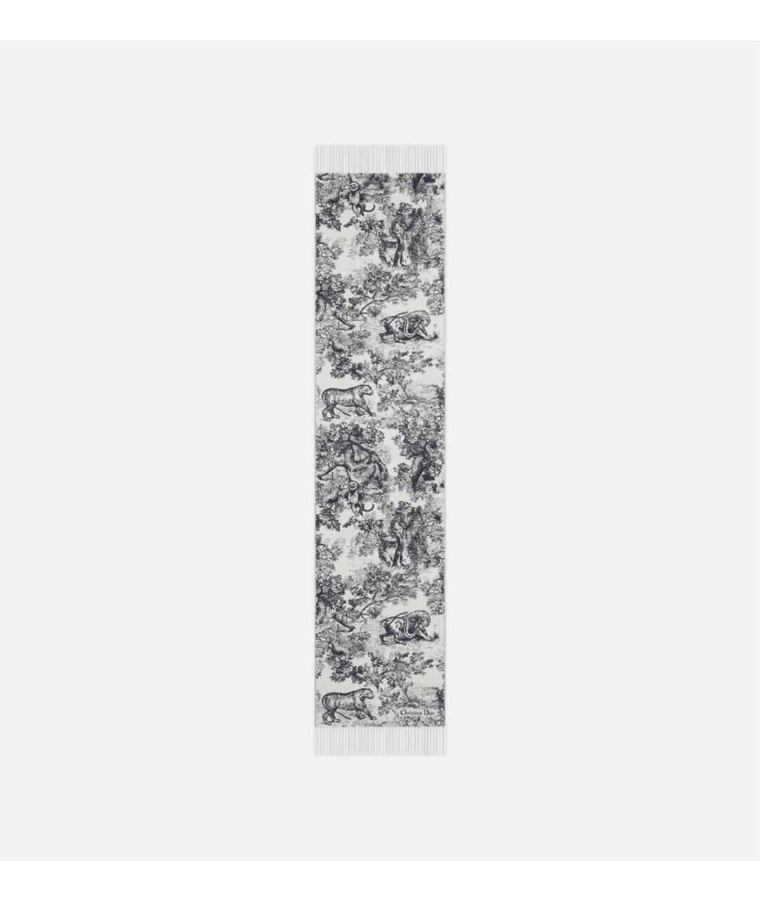 CHRISTIAN DIOR Темно-синий кашемировый шарф, фото 3