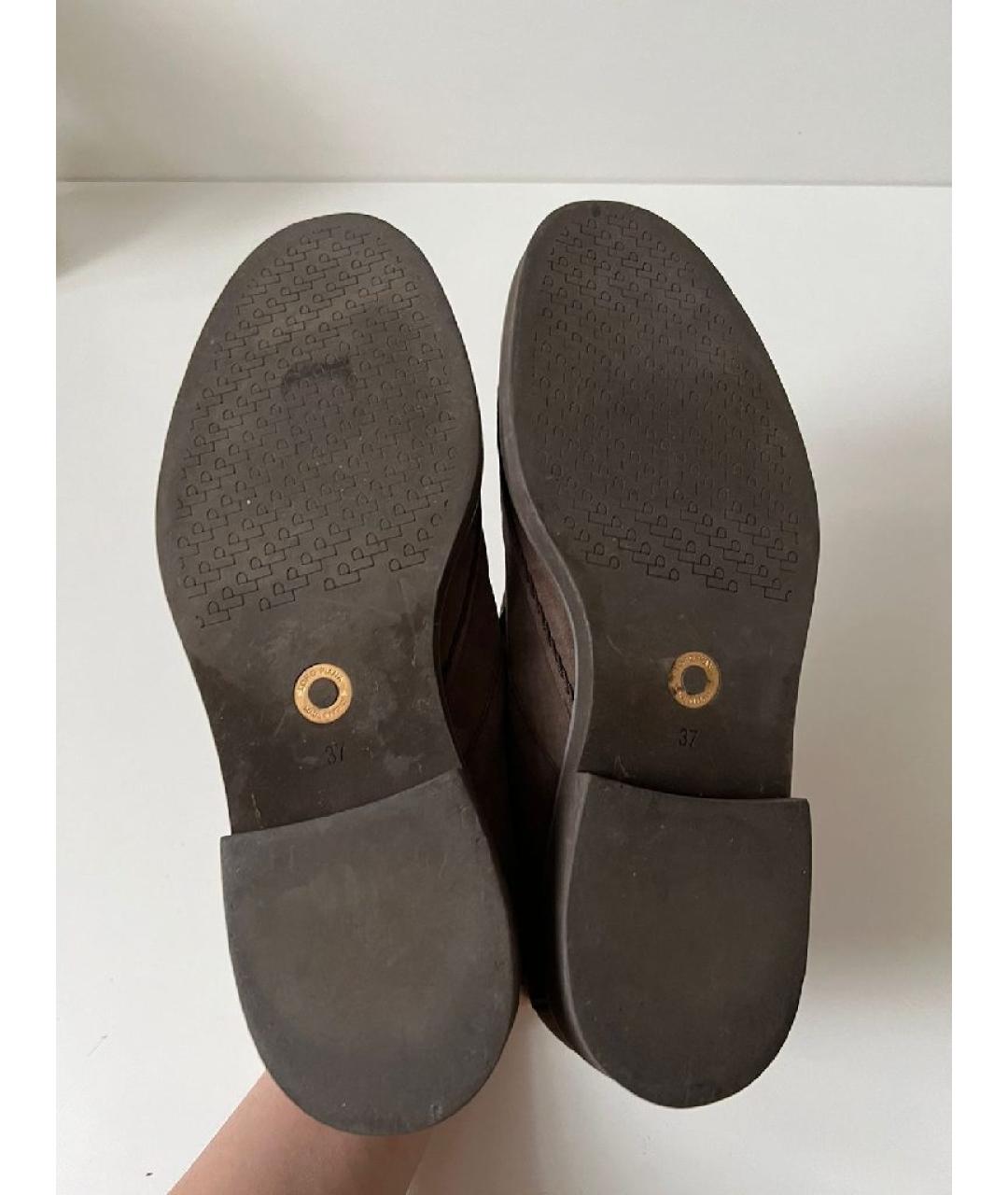 LORO PIANA Коричневые замшевые ботинки, фото 3