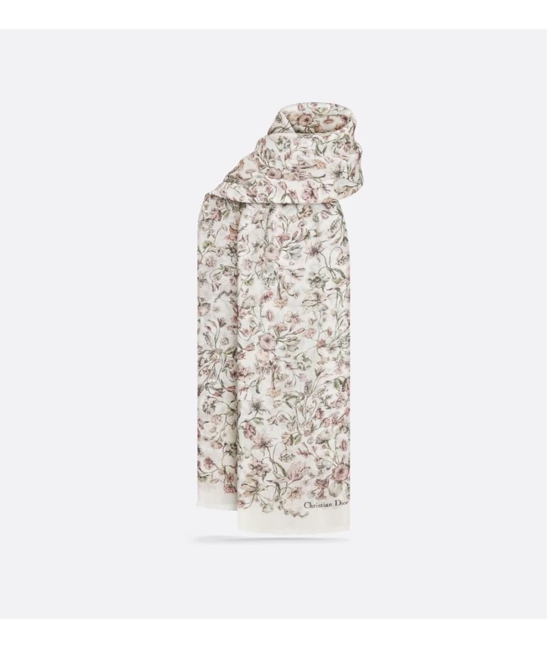 CHRISTIAN DIOR Бежевый кашемировый шарф, фото 4