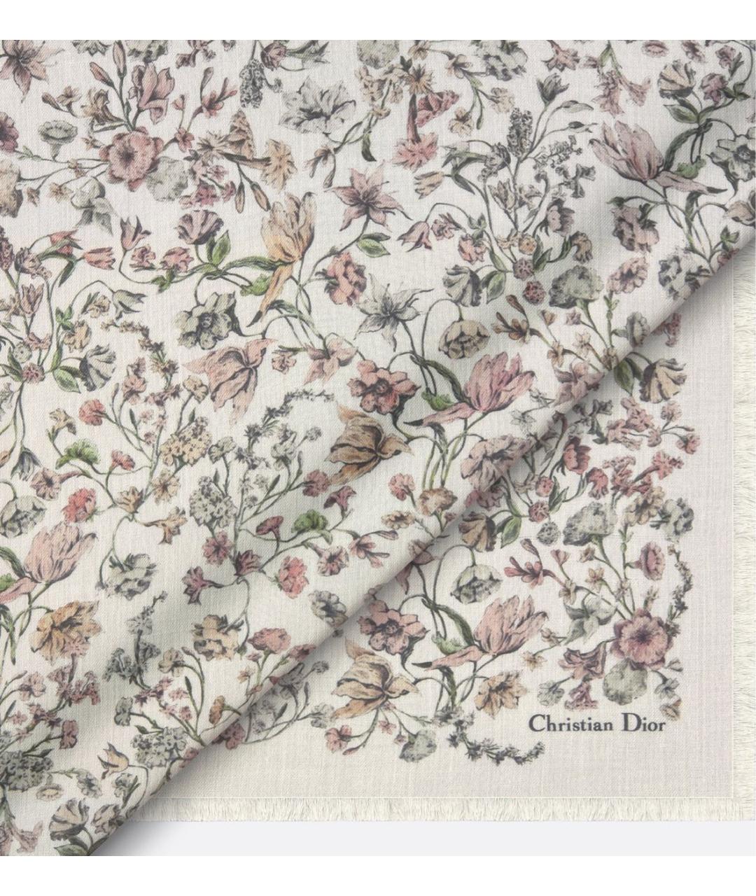 CHRISTIAN DIOR Бежевый кашемировый шарф, фото 2