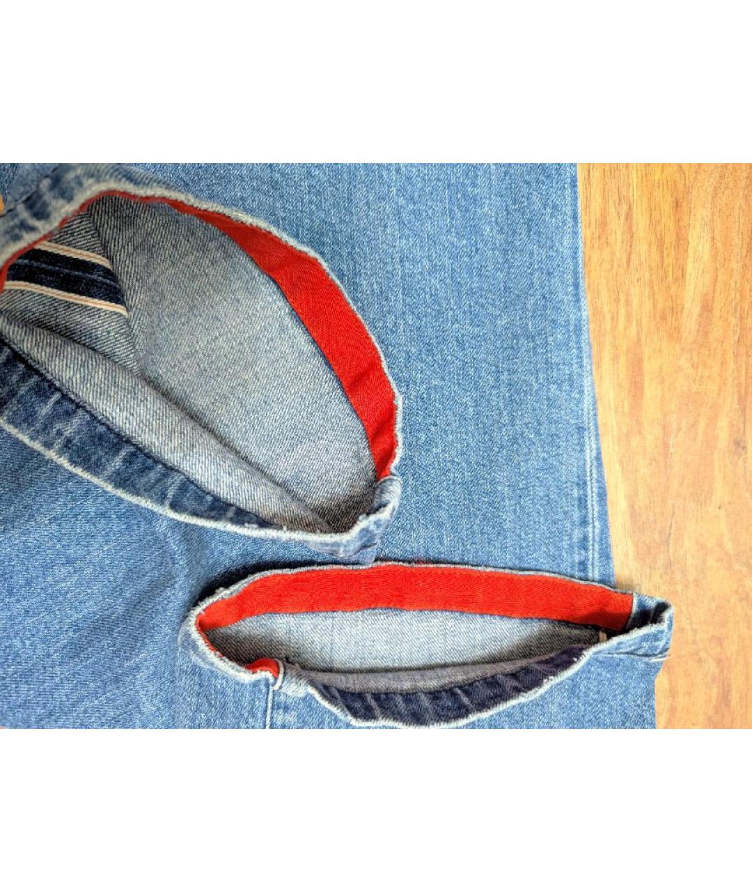 KITON Голубые хлопковые прямые джинсы, фото 5