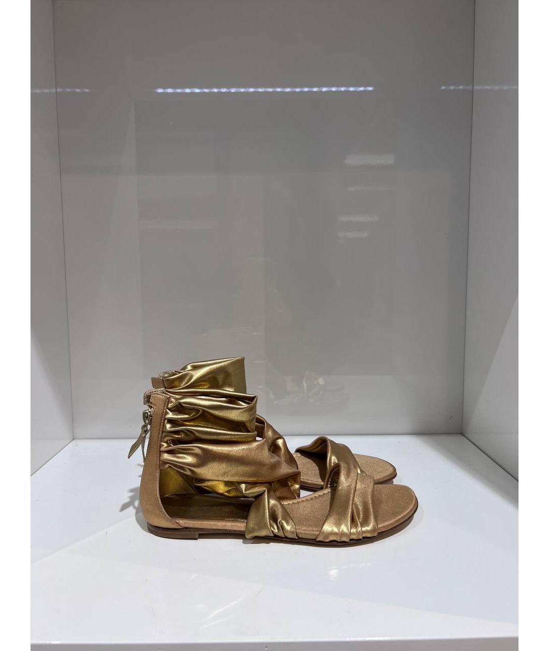 CASADEI Золотые кожаные сабо, фото 4