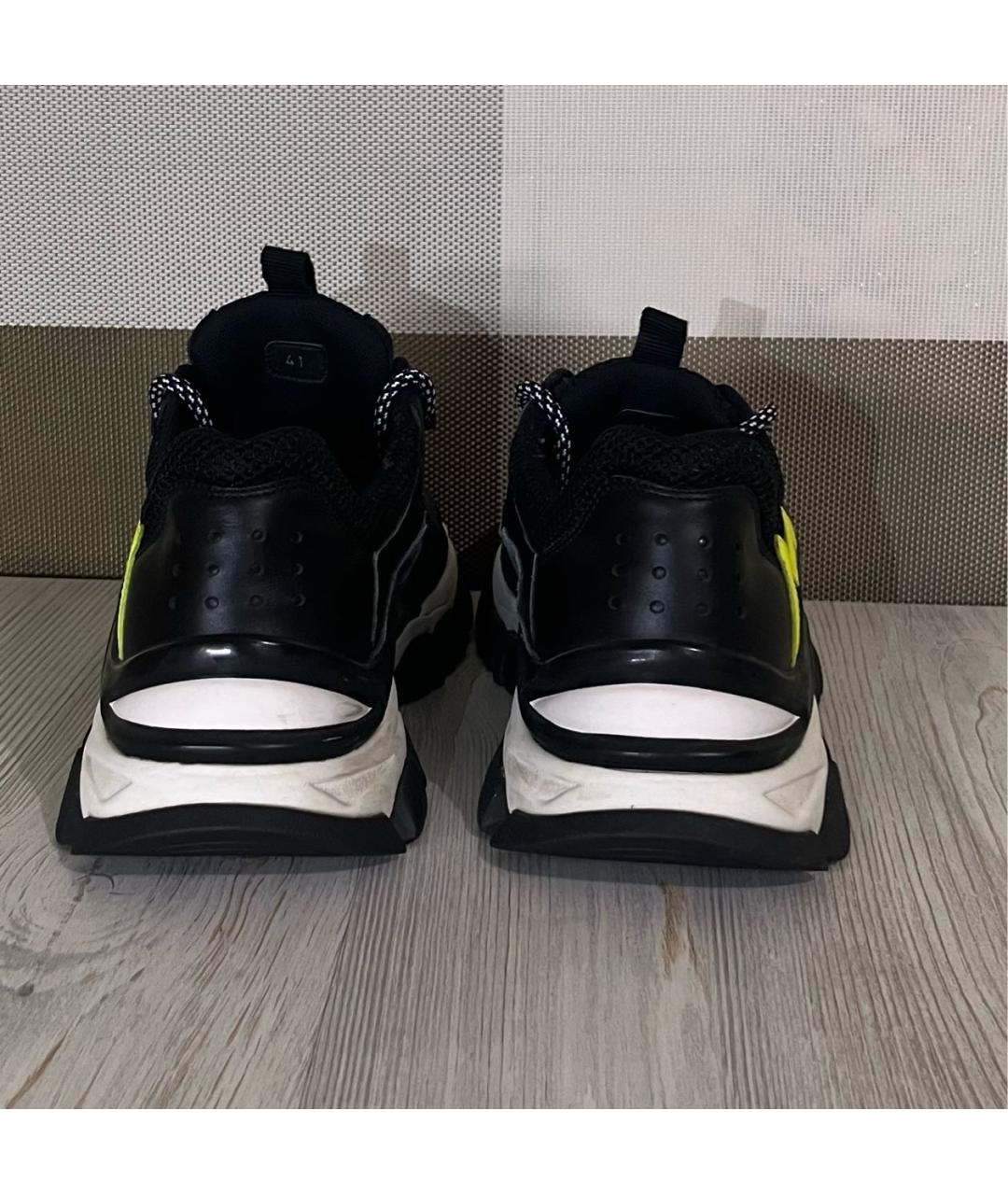 MONCLER Темно-синие кожаные высокие кроссовки / кеды, фото 4