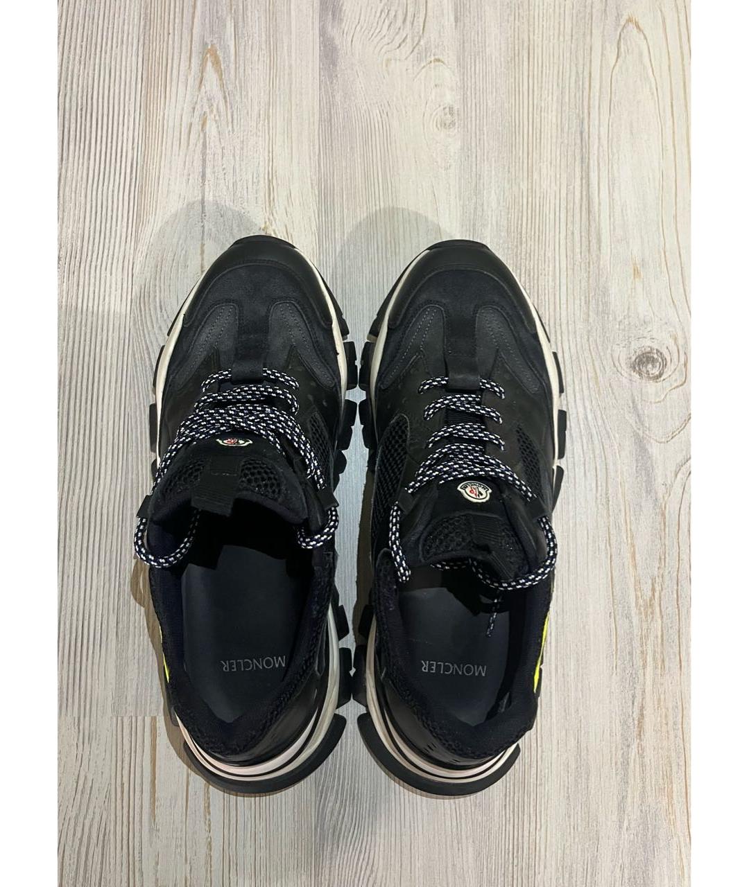 MONCLER Темно-синие кожаные высокие кроссовки / кеды, фото 3