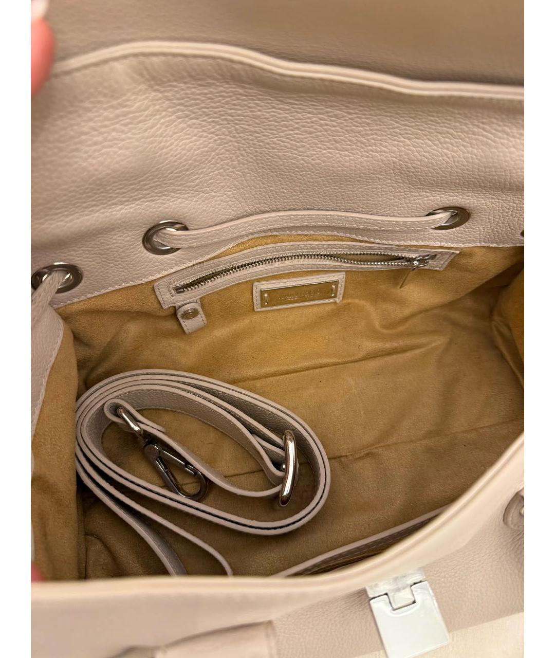 JIMMY CHOO Бежевая кожаная сумка с короткими ручками, фото 4