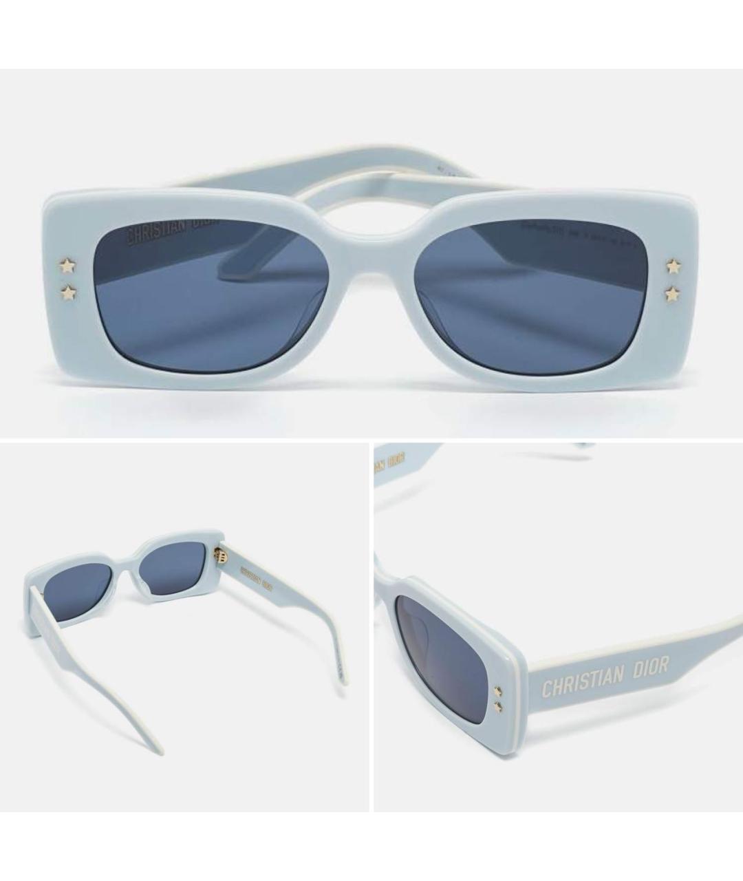 CHRISTIAN DIOR Голубые пластиковые солнцезащитные очки, фото 2