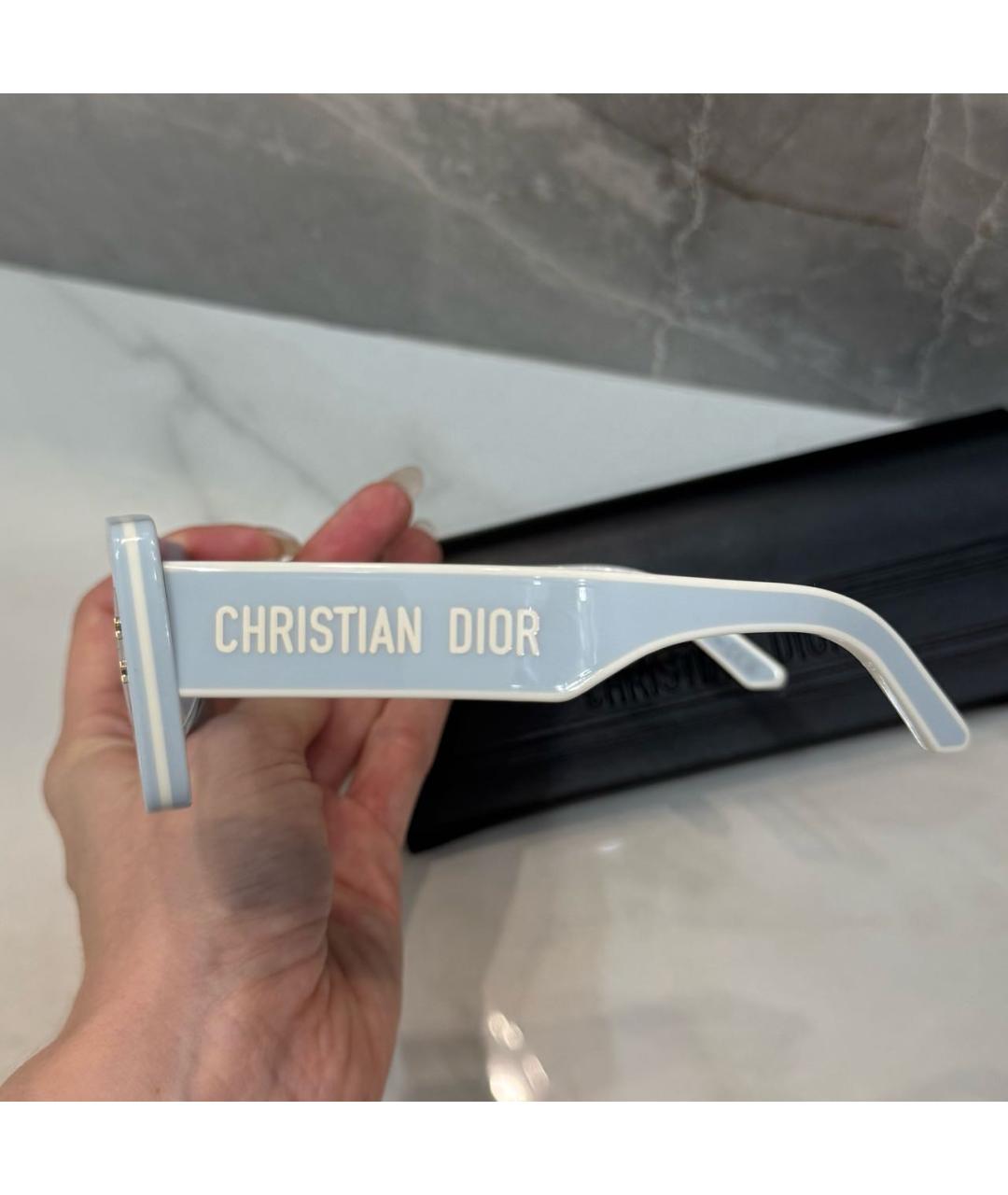 CHRISTIAN DIOR Голубые пластиковые солнцезащитные очки, фото 6