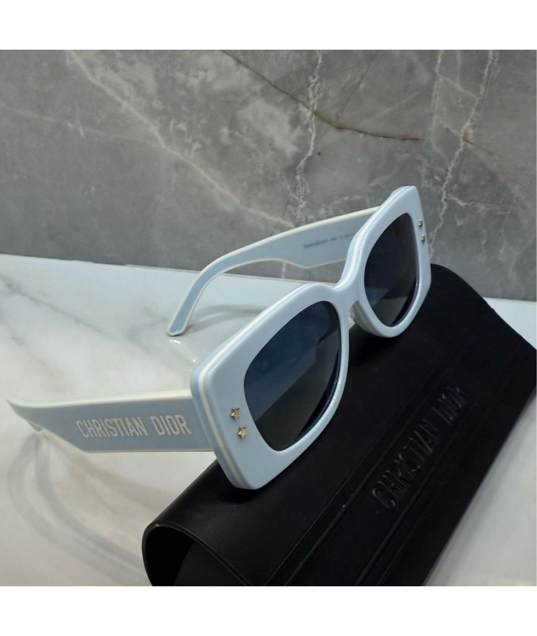 CHRISTIAN DIOR Голубые пластиковые солнцезащитные очки, фото 7