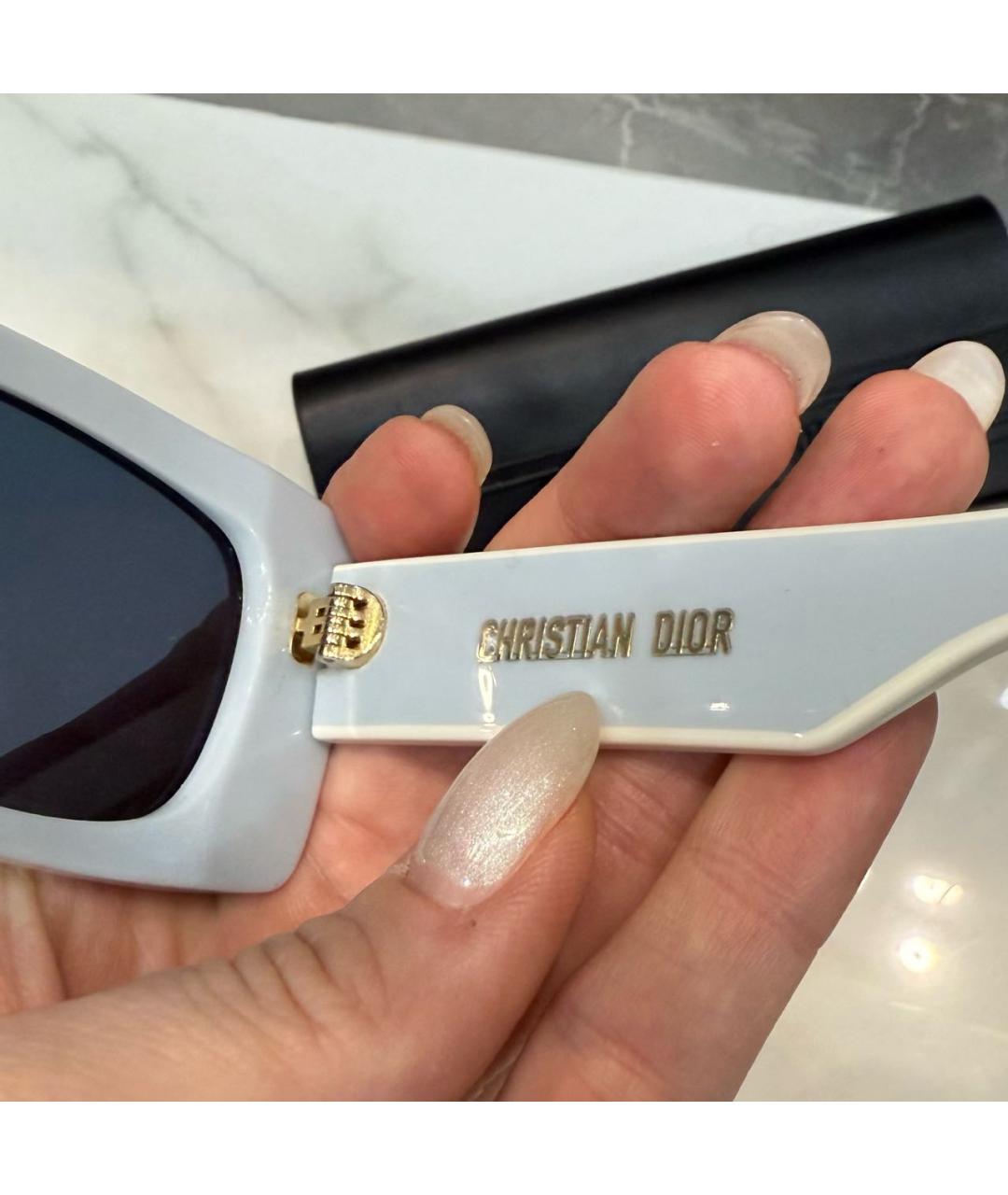 CHRISTIAN DIOR Голубые пластиковые солнцезащитные очки, фото 5