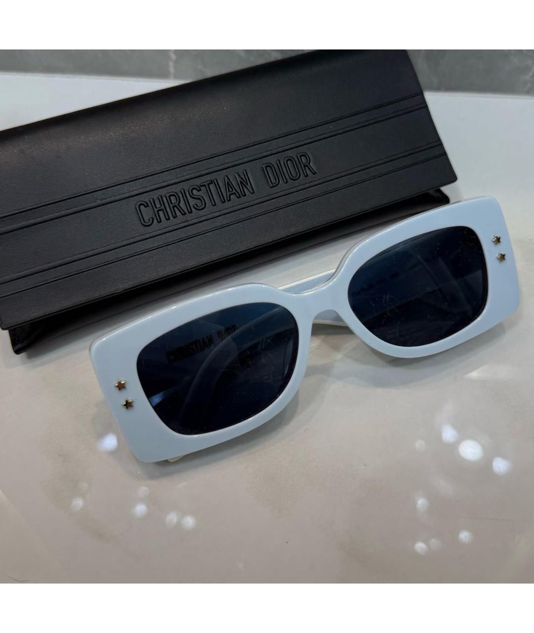 CHRISTIAN DIOR Голубые пластиковые солнцезащитные очки, фото 3