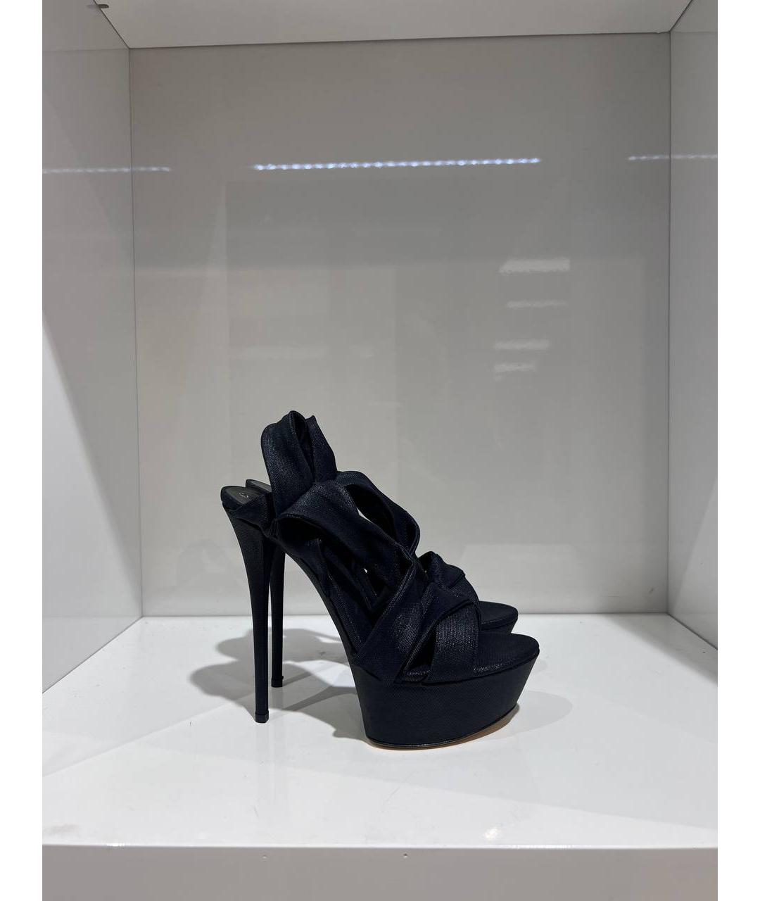 CASADEI Синие кожаные босоножки, фото 4