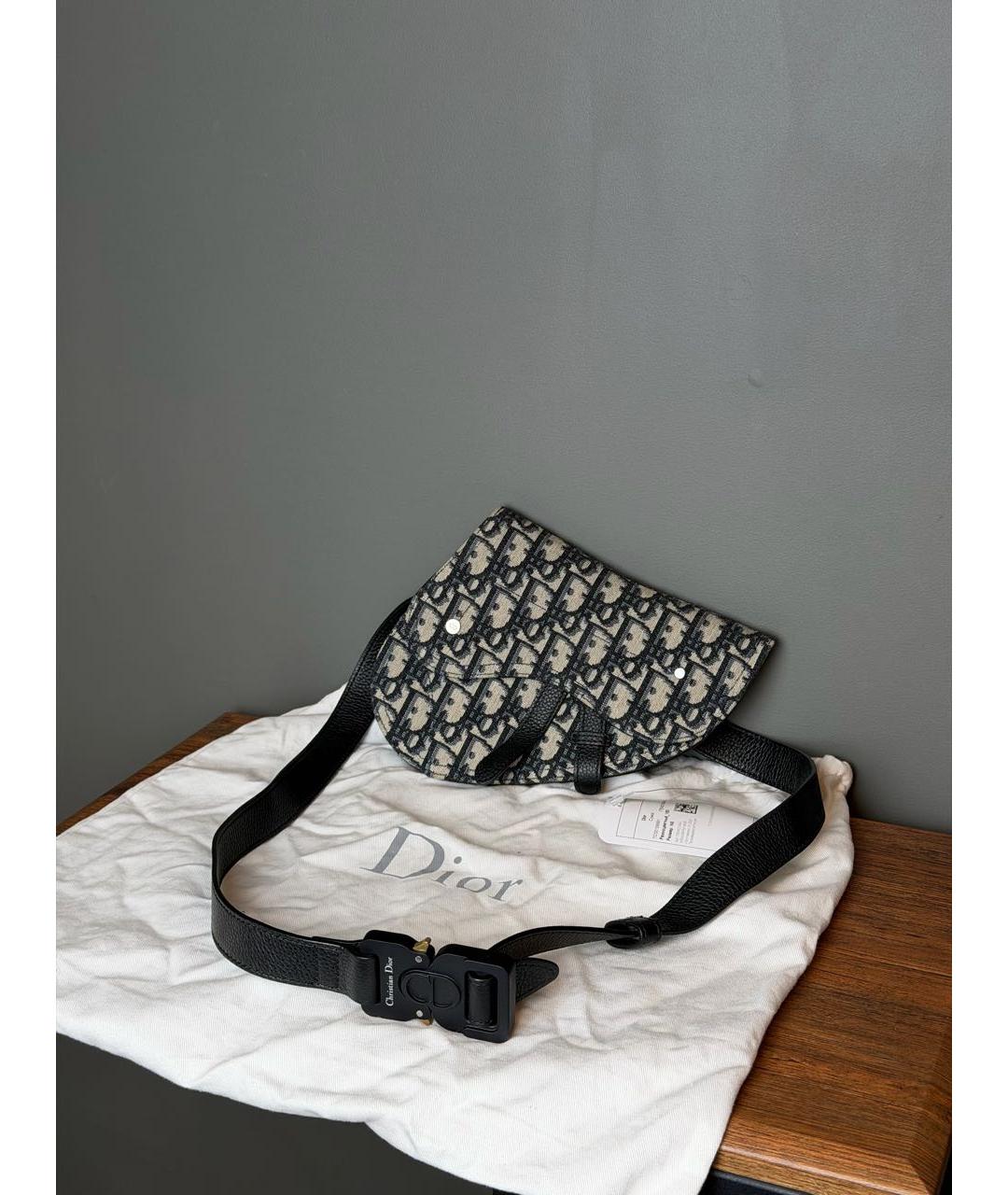 CHRISTIAN DIOR Синяя жаккардовая сумка через плечо, фото 6