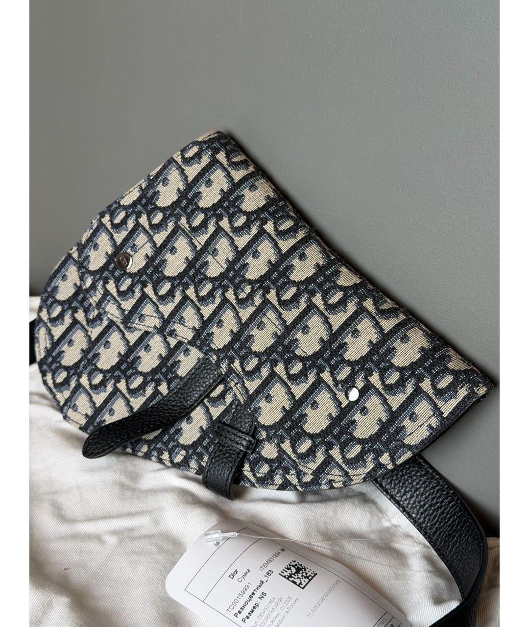 CHRISTIAN DIOR Синяя жаккардовая сумка через плечо, фото 3