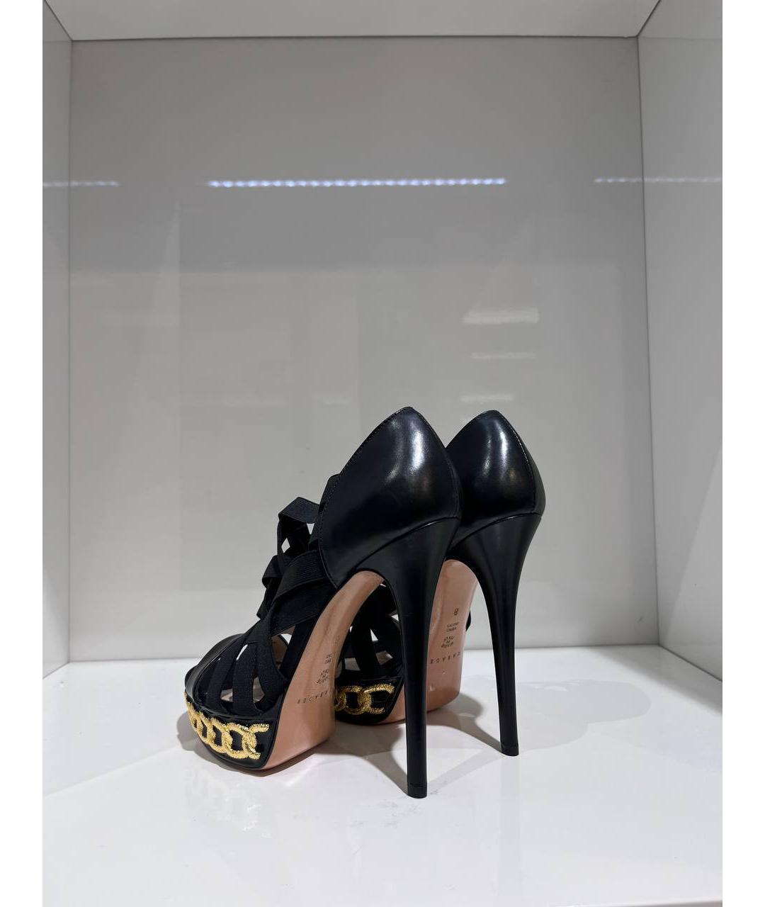 CASADEI Черные кожаные босоножки, фото 3