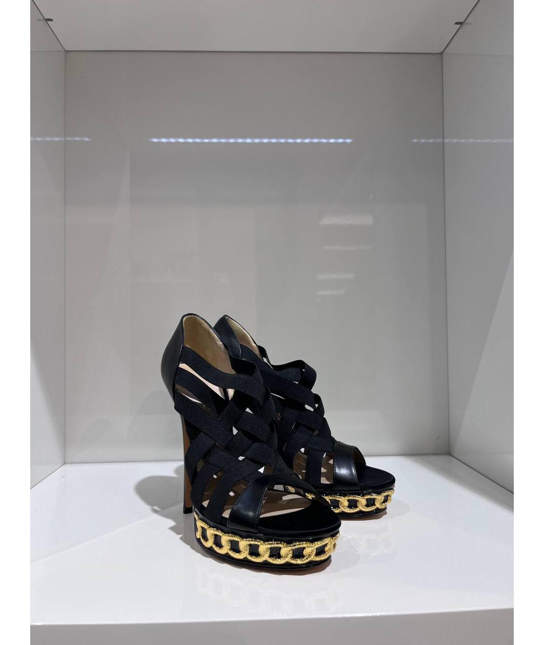 CASADEI Черные кожаные босоножки, фото 2