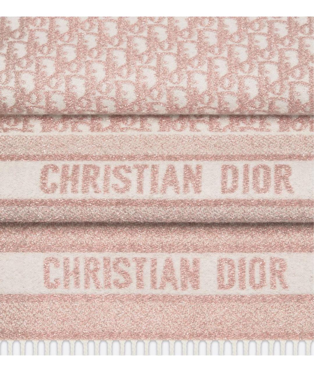 CHRISTIAN DIOR Розовый кашемировый шарф, фото 3