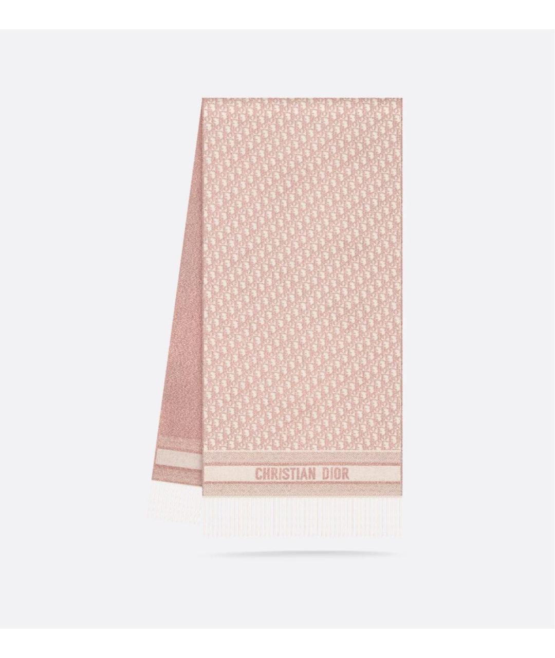 CHRISTIAN DIOR Розовый кашемировый шарф, фото 2
