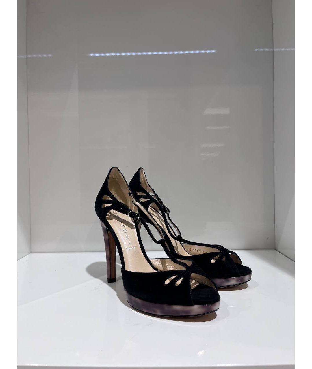 CASADEI Черные кожаные босоножки, фото 2