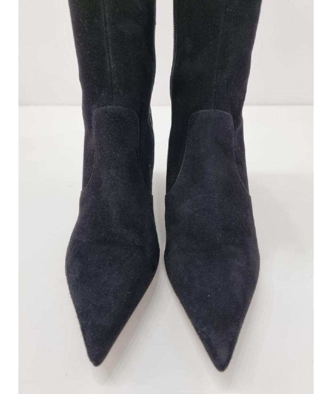 CHRISTIAN DIOR Черные замшевые сапоги, фото 3