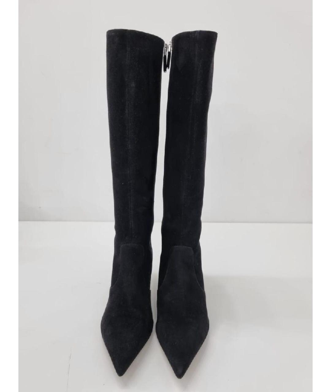 CHRISTIAN DIOR Черные замшевые сапоги, фото 2