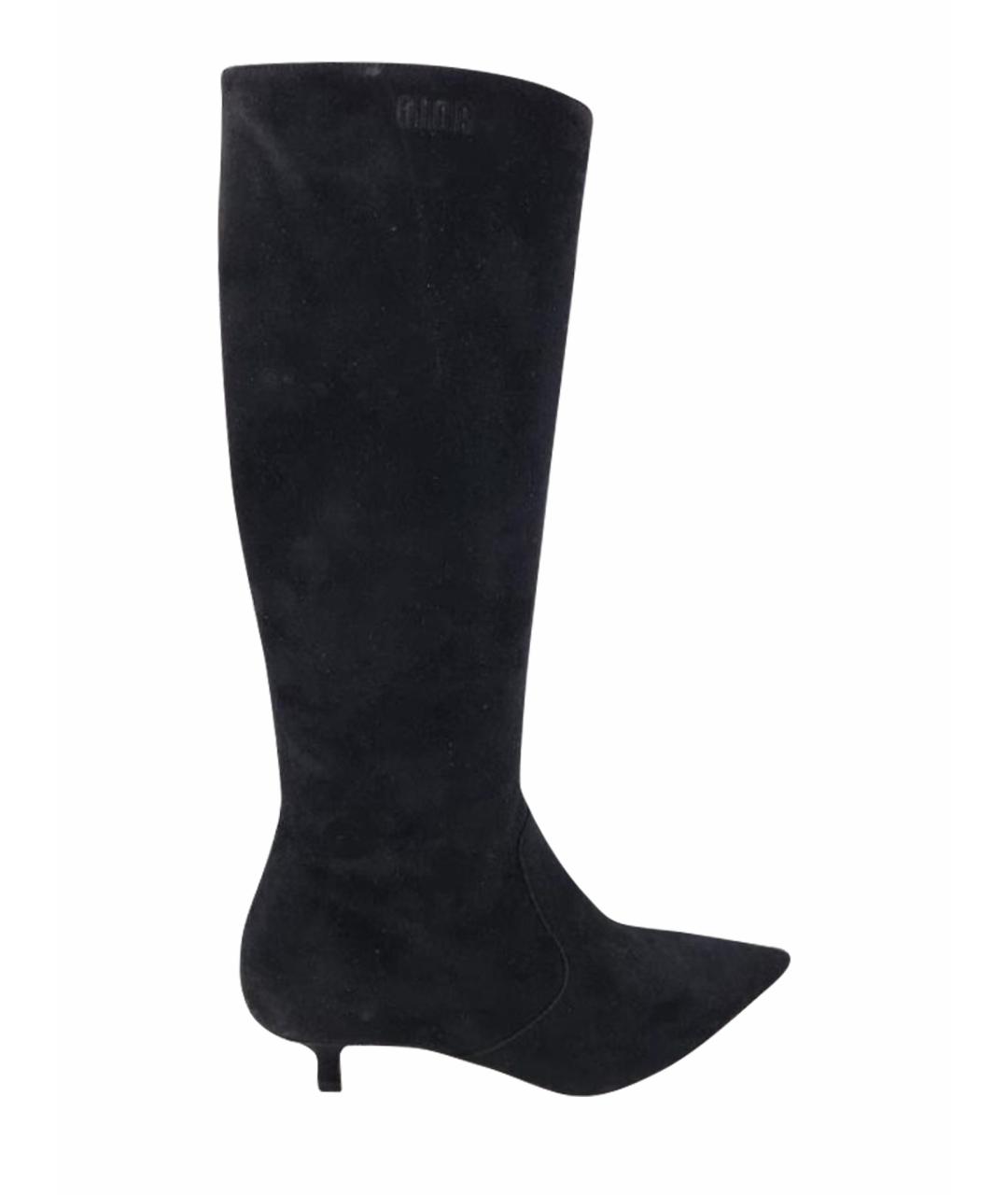 CHRISTIAN DIOR Черные замшевые сапоги, фото 1