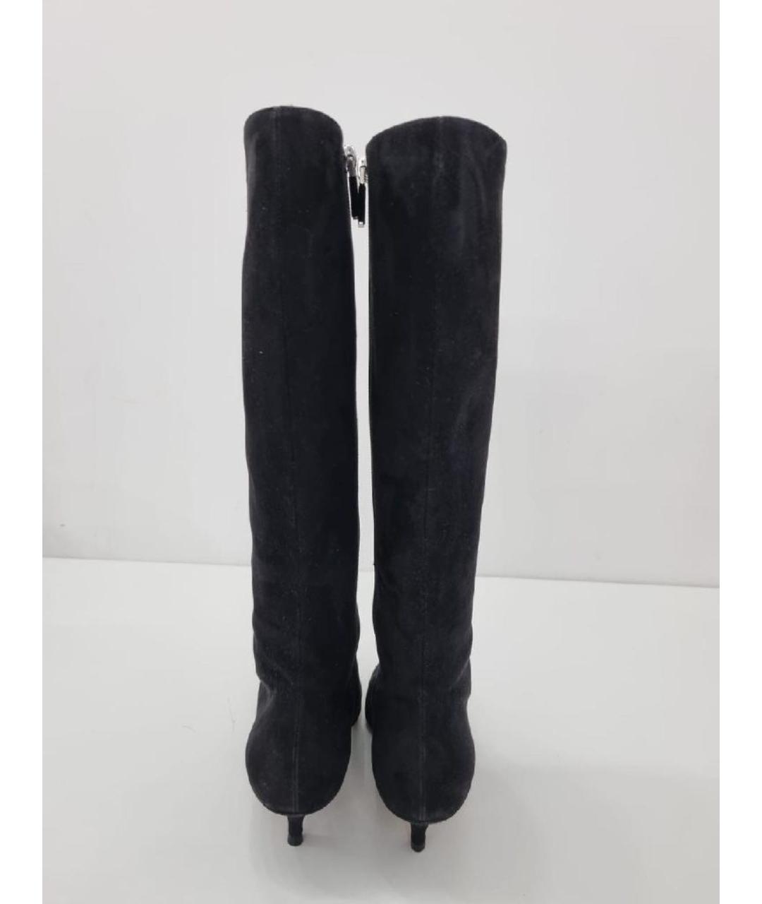 CHRISTIAN DIOR Черные замшевые сапоги, фото 5