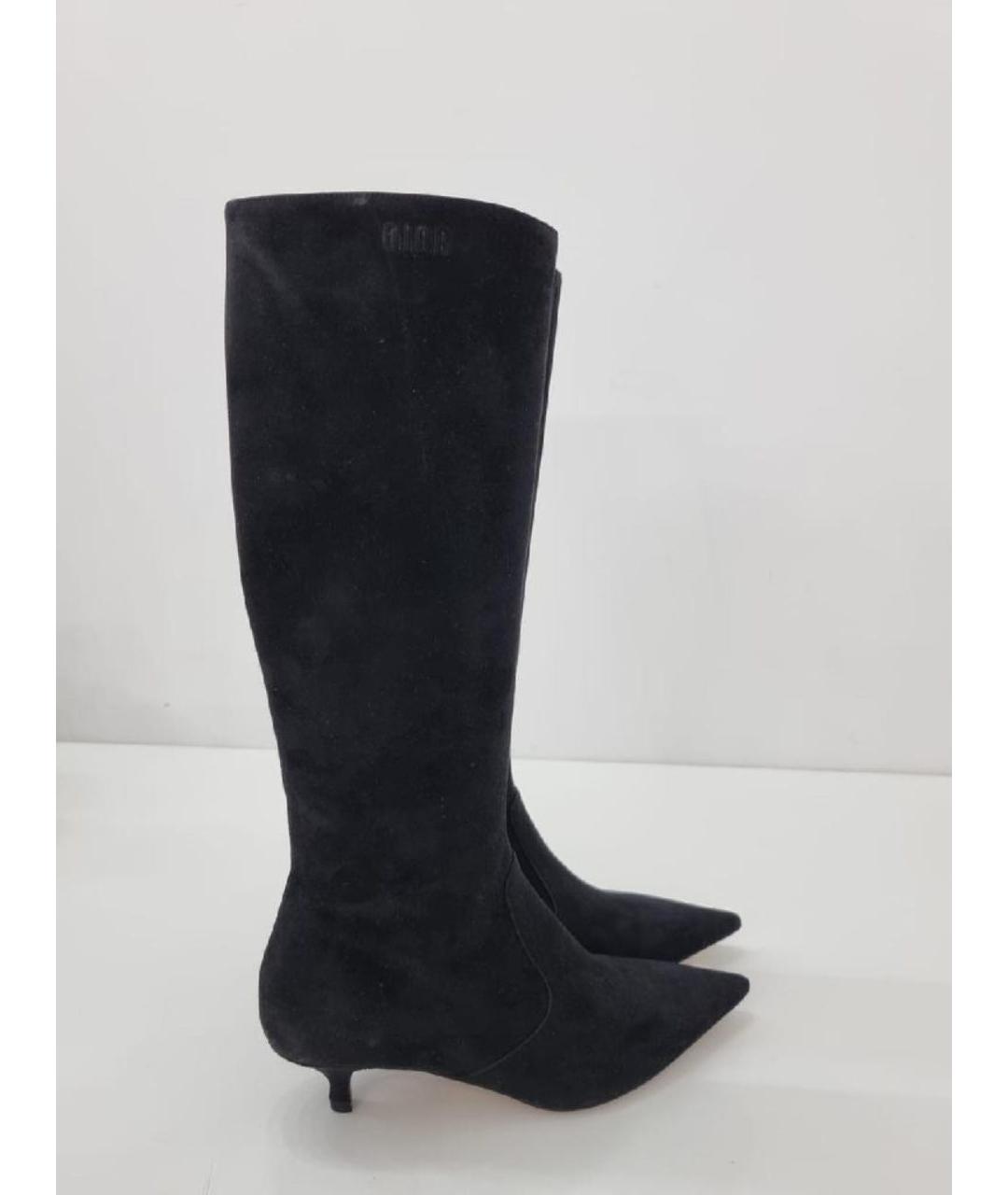 CHRISTIAN DIOR Черные замшевые сапоги, фото 7