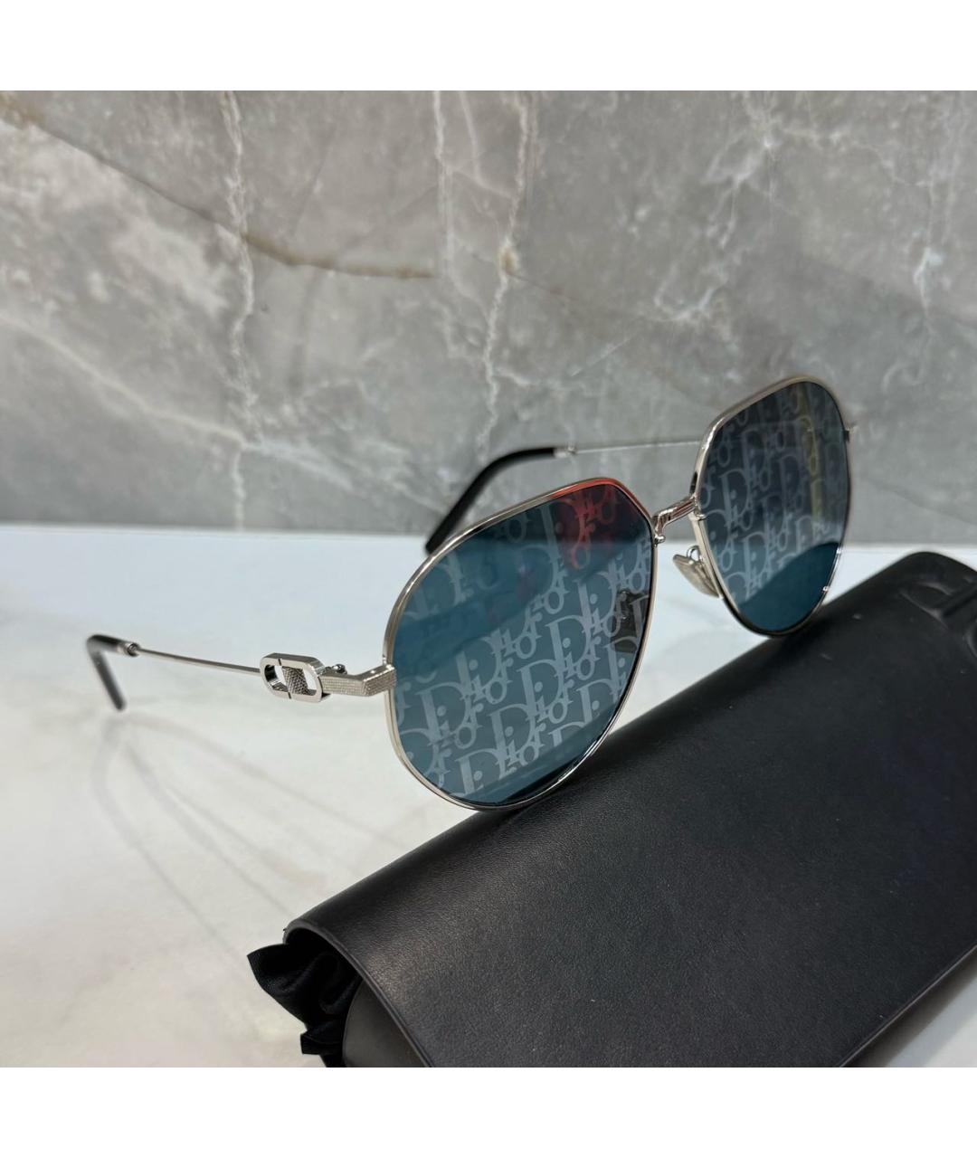 CHRISTIAN DIOR Синие металлические солнцезащитные очки, фото 2