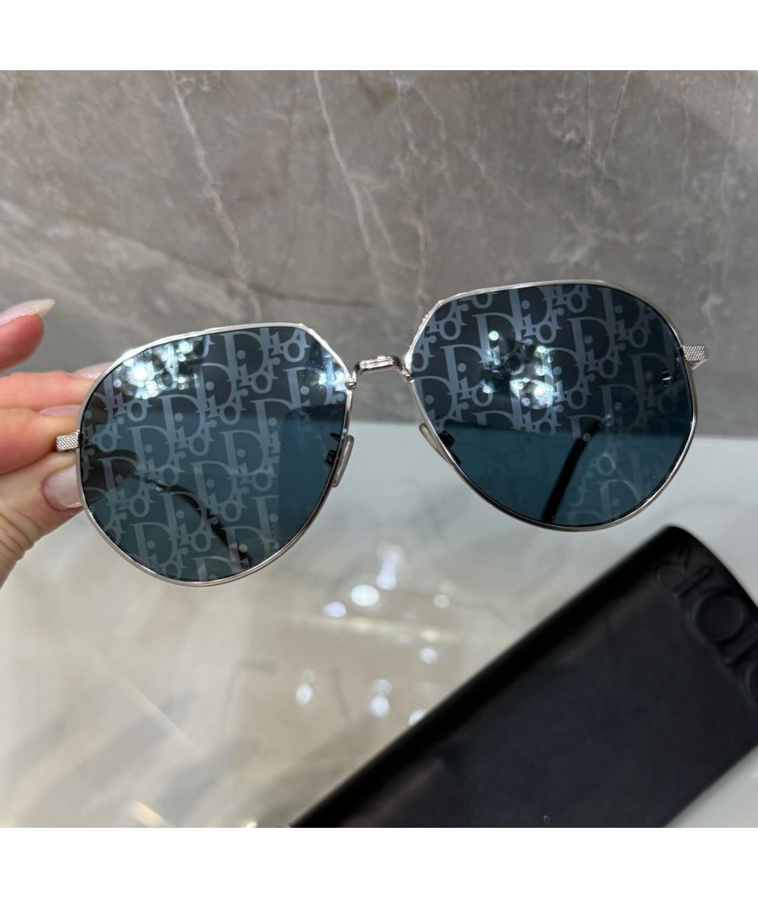 CHRISTIAN DIOR Синие металлические солнцезащитные очки, фото 3