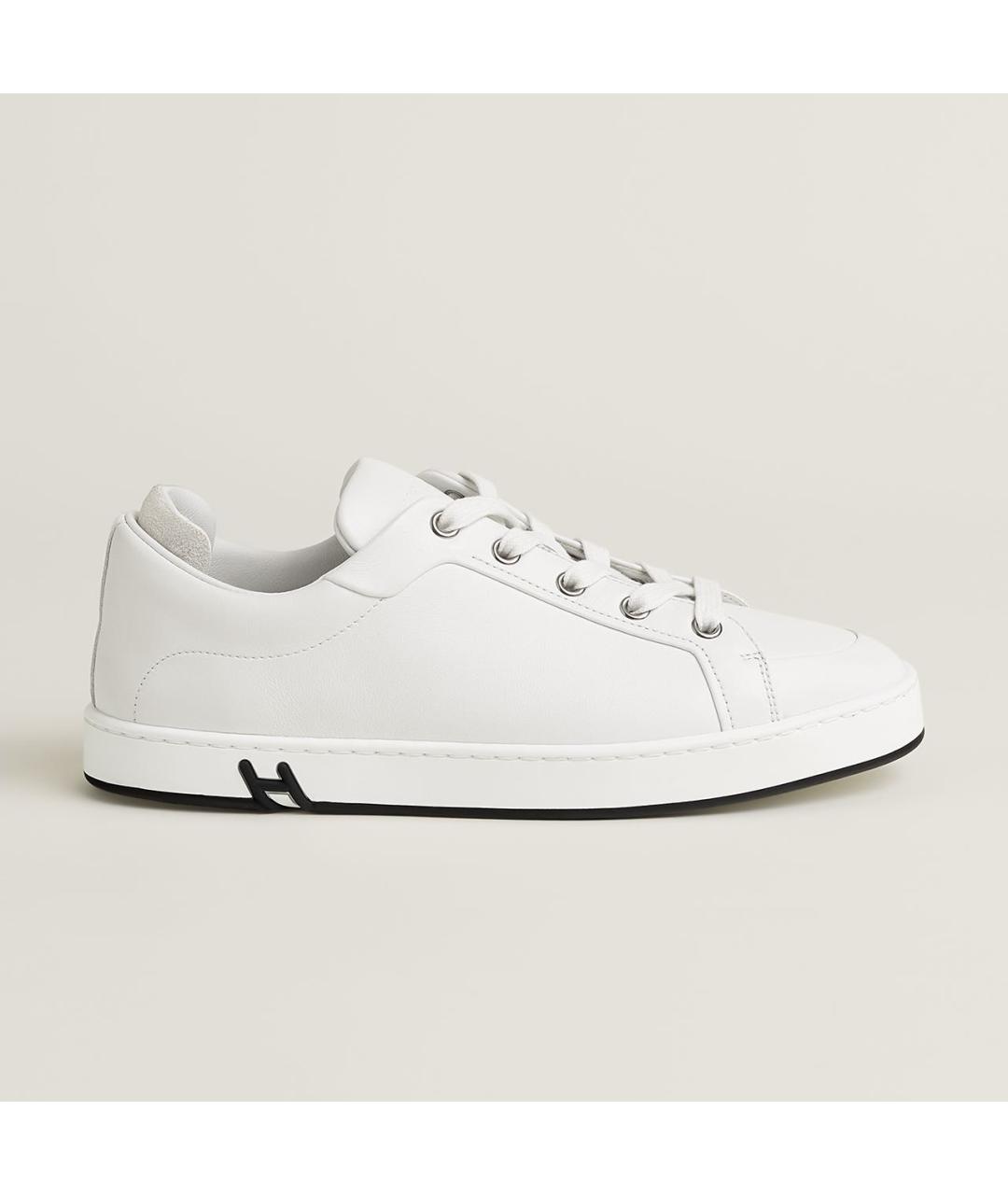 HERMES Белые кожаные кеды, фото 6