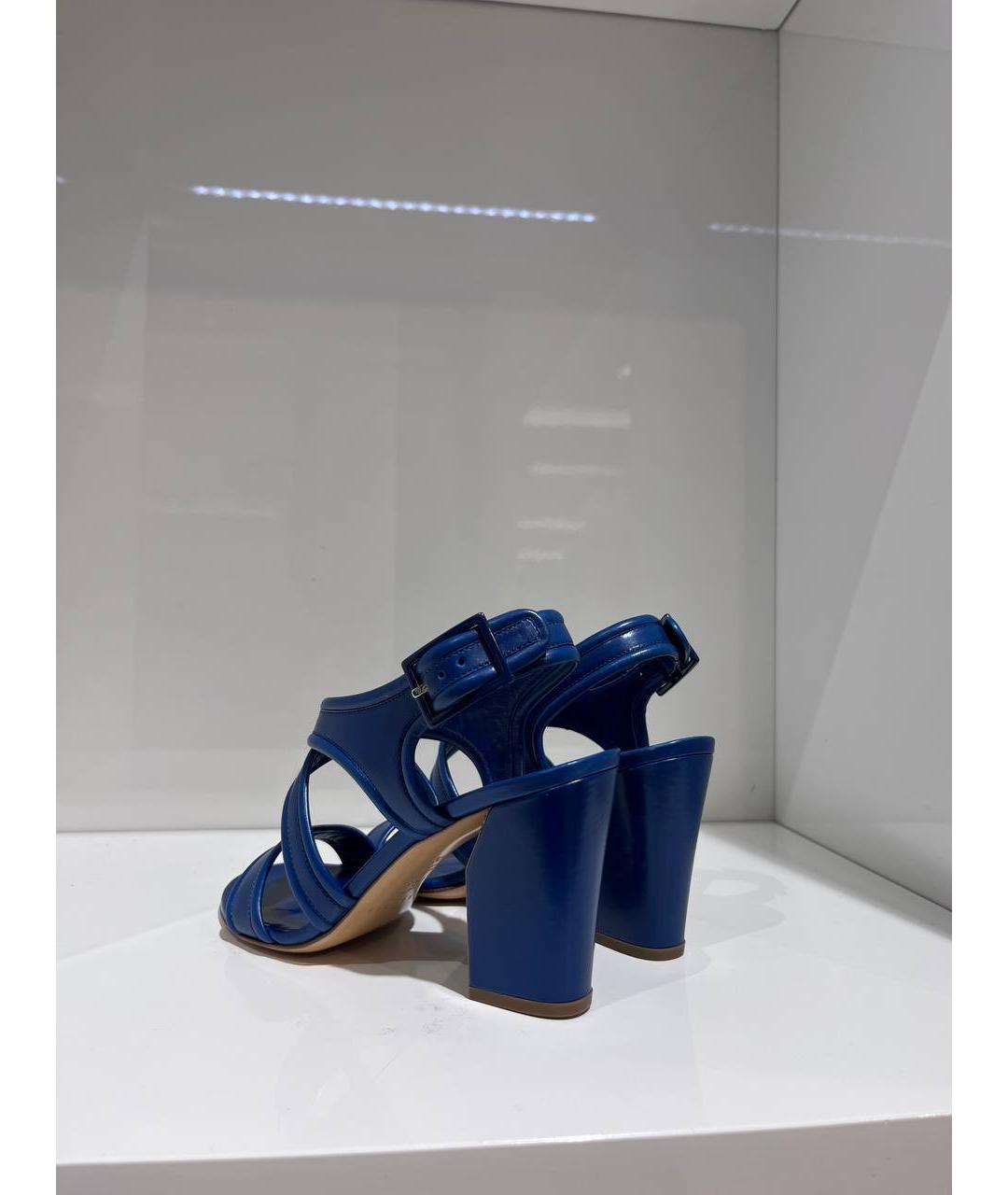 CASADEI Синие кожаные босоножки, фото 3