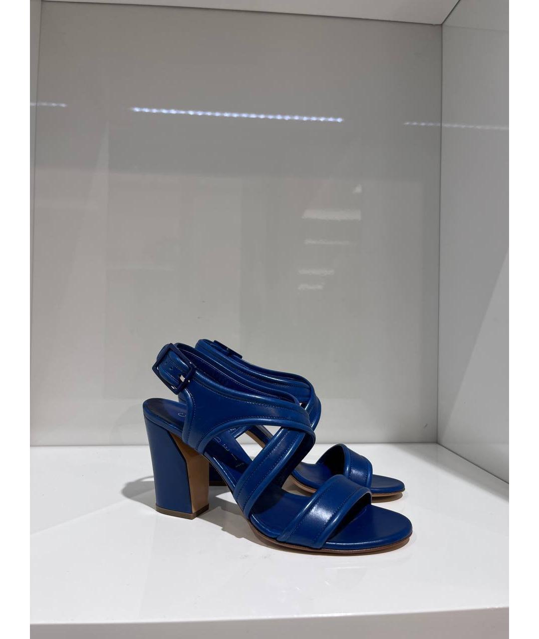 CASADEI Синие кожаные босоножки, фото 4