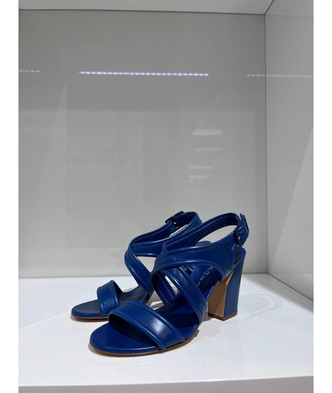 CASADEI Синие кожаные босоножки, фото 2