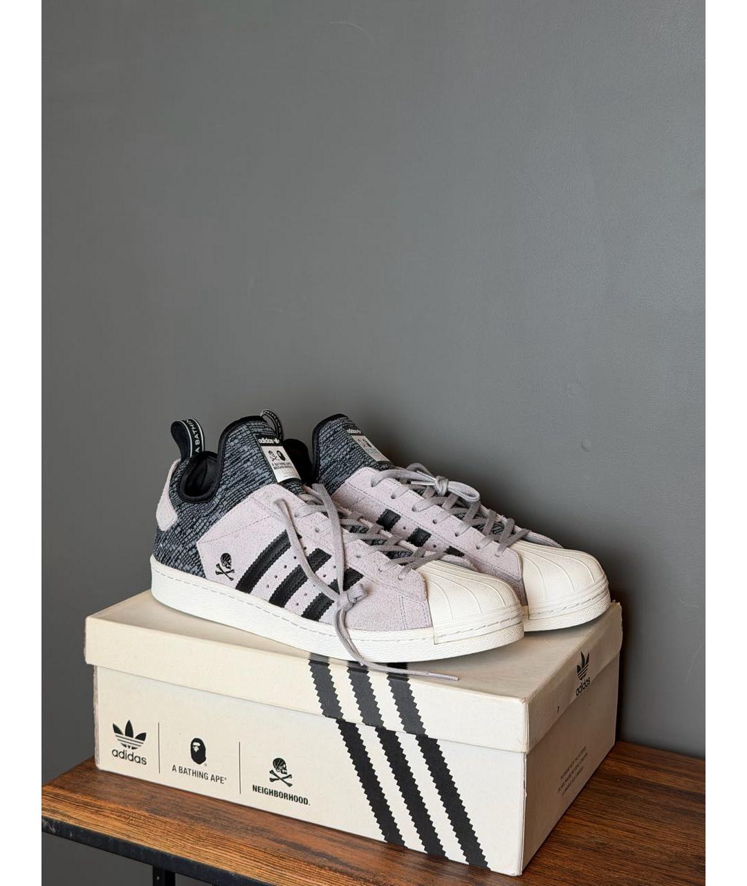 ADIDAS Серые текстильные низкие кроссовки / кеды, фото 2