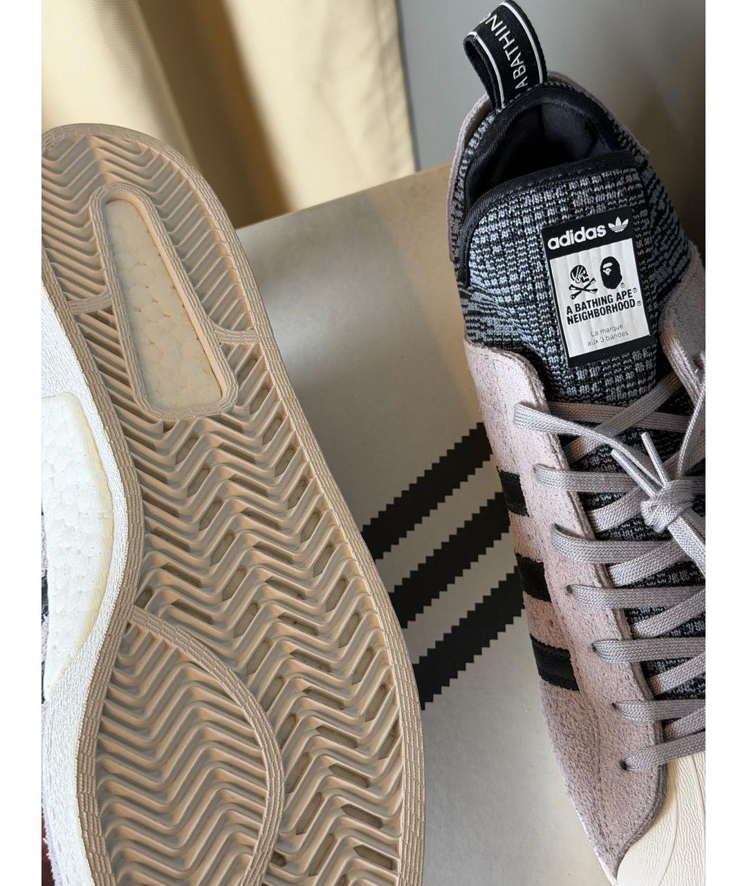 ADIDAS Серые текстильные низкие кроссовки / кеды, фото 6