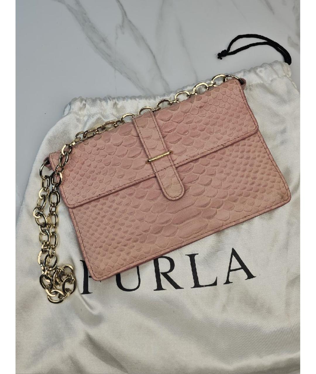 FURLA Розовая кожаная сумка через плечо, фото 8