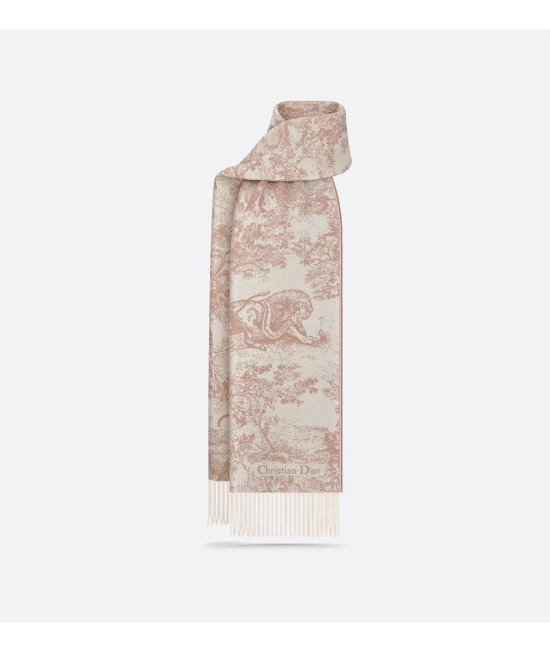 CHRISTIAN DIOR Розовый кашемировый шарф, фото 5
