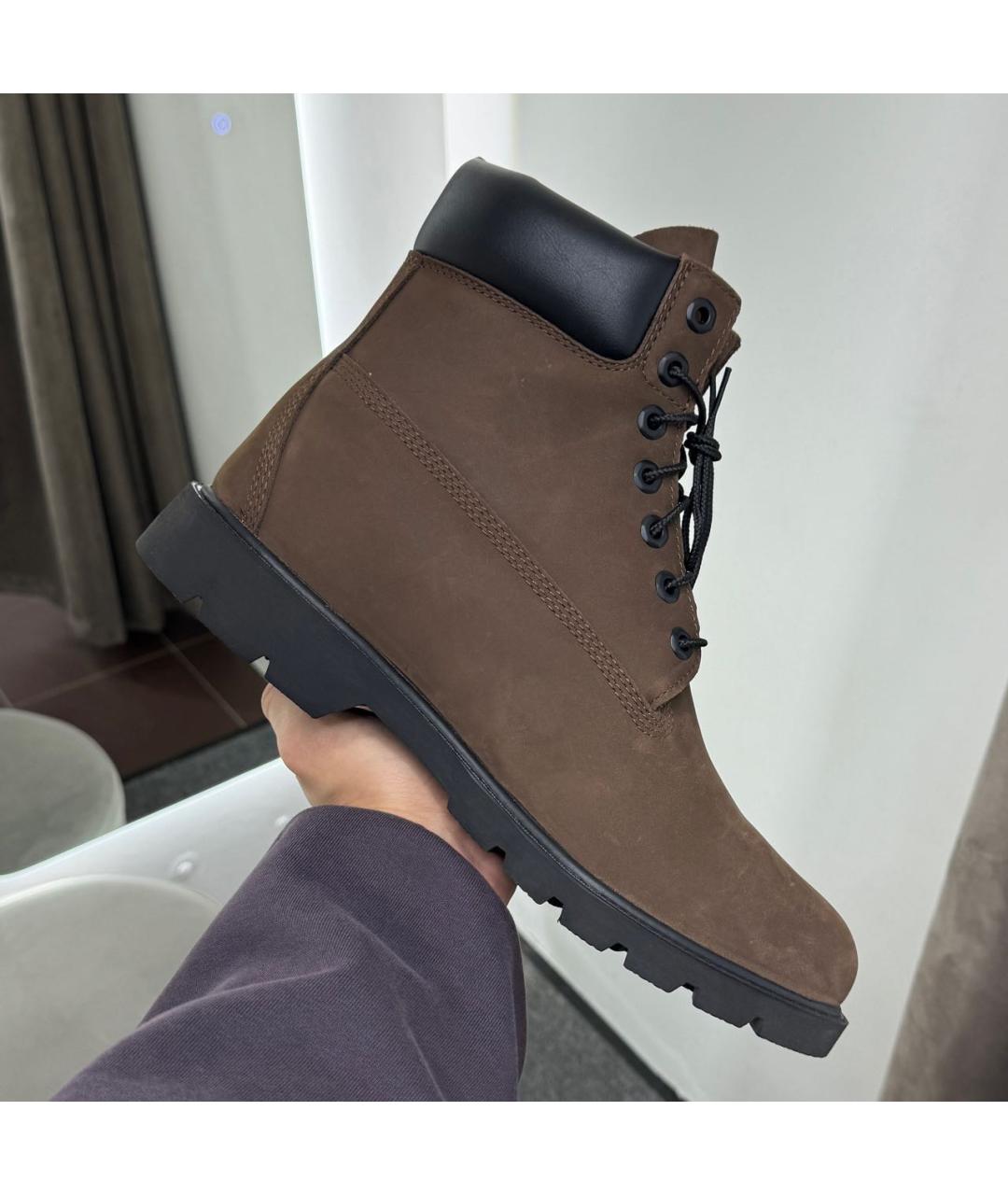 TIMBERLAND Коричневые нубуковые высокие ботинки, фото 5